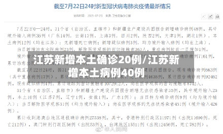 江苏新增本土确诊20例/江苏新增本土病例40例-第3张图片