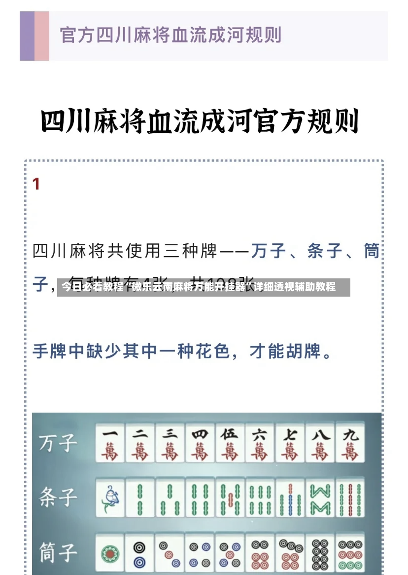 今日必看教程“微乐云南麻将万能开挂器”详细透视辅助教程
