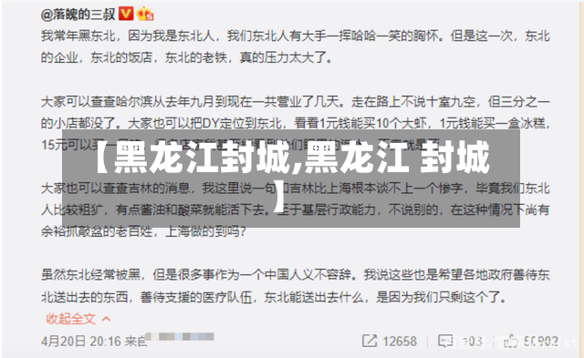 【黑龙江封城,黑龙江 封城】