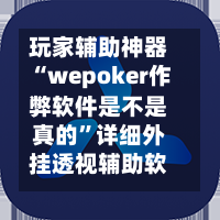 玩家辅助神器“wepoker作弊软件是不是真的”详细外挂透视辅助软件教程-第2张图片