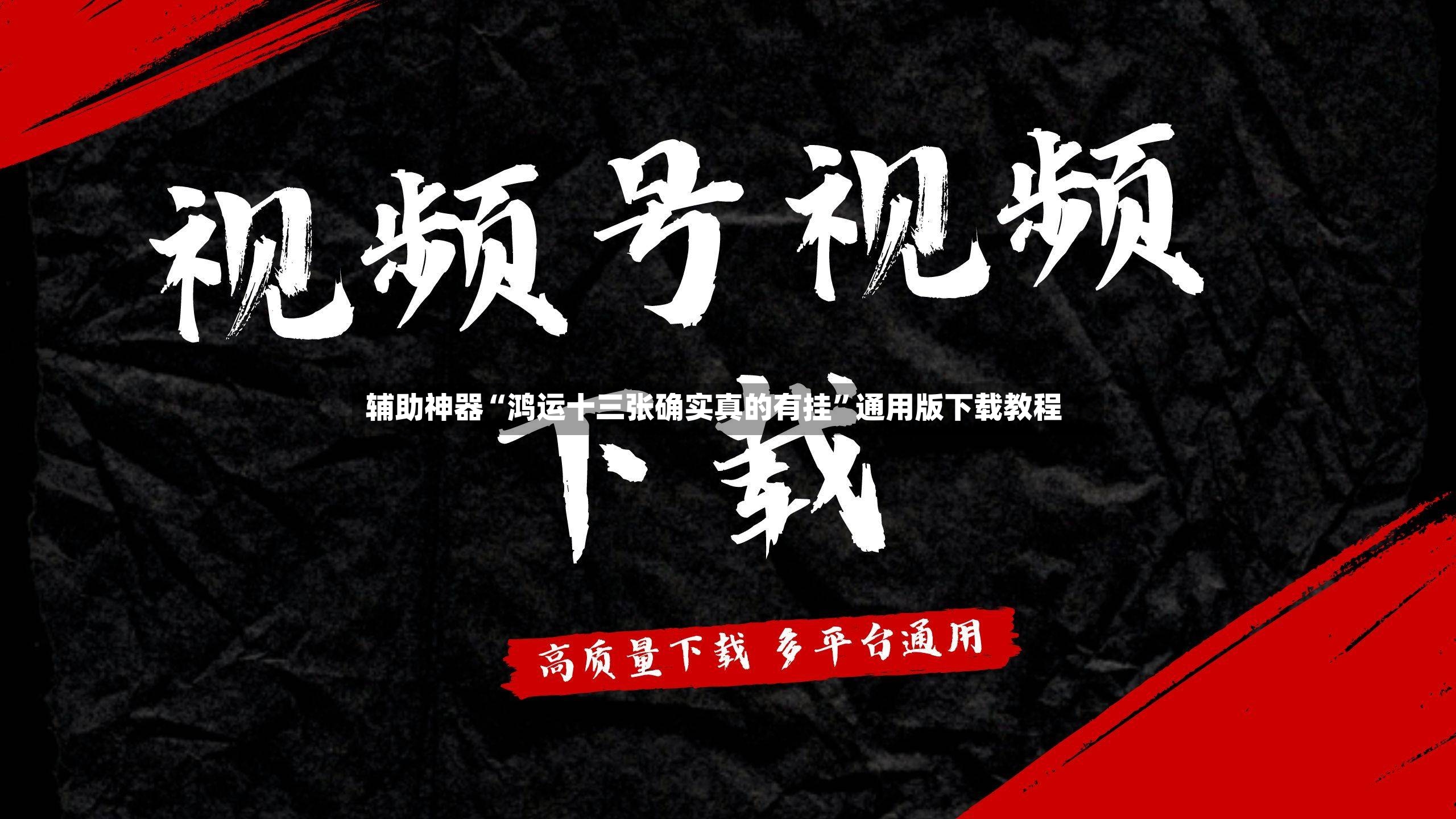 辅助神器“鸿运十三张确实真的有挂”通用版下载教程