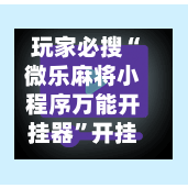 玩家必搜“微乐麻将小程序万能开挂器”开挂(透视)辅助神器-第3张图片