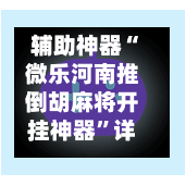 辅助神器“微乐河南推倒胡麻将开挂神器”详细透视辅助教程-第2张图片