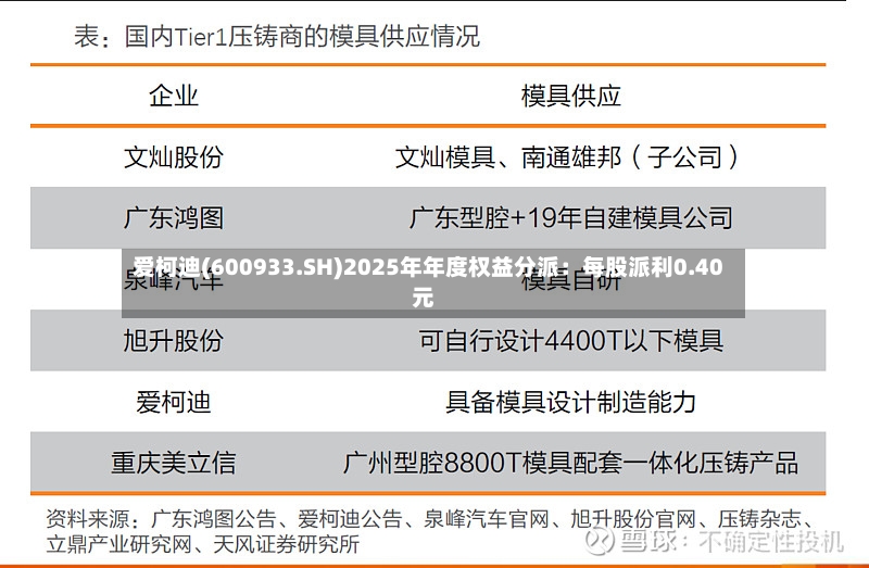 爱柯迪(600933.SH)2025年年度权益分派：每股派利0.40元-第2张图片
