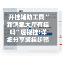 开挂辅助工具“新鸿狐大厅有挂吗”透视挂!详细分享装挂步骤-第2张图片