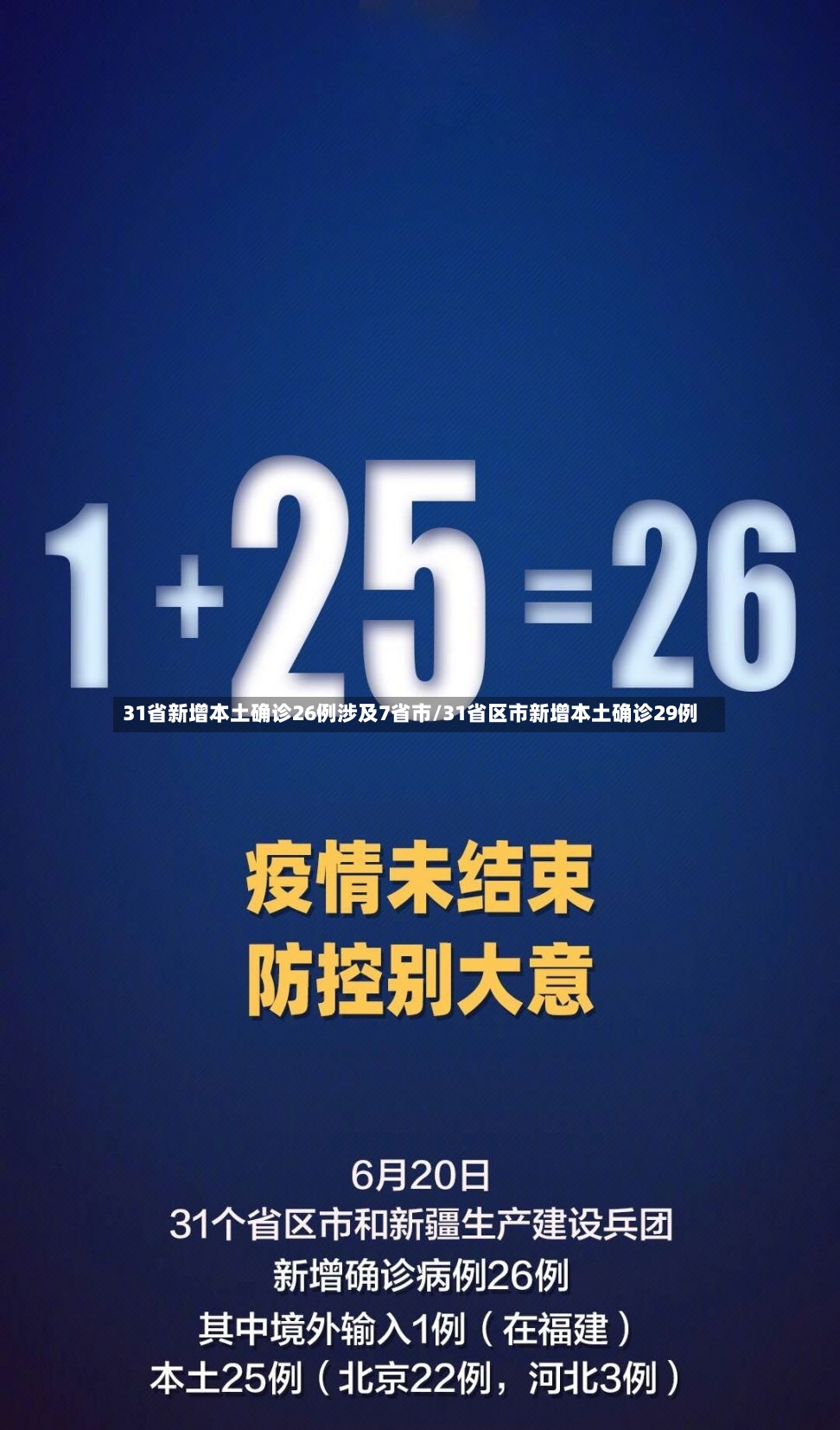 31省新增本土确诊26例涉及7省市/31省区市新增本土确诊29例