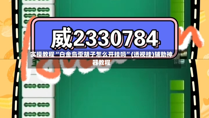 实操教程“白金岛歪胡子怎么开挂吗”(透视挂)辅助神器教程