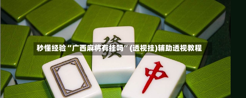 秒懂经验“广西麻将有挂吗”(透视挂)辅助透视教程-第2张图片
