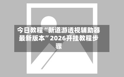 今日教程“新道游透视辅助器最新版本	”2026开挂教程步骤-第2张图片