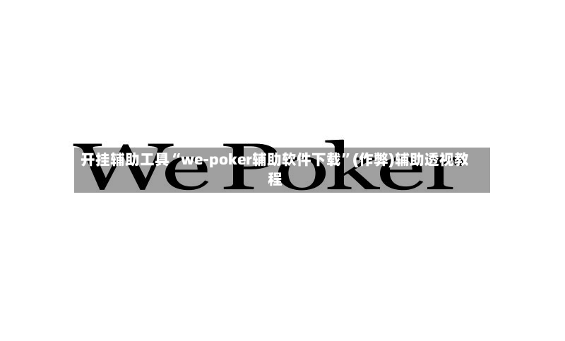 开挂辅助工具“we-poker辅助软件下载”(作弊)辅助透视教程-第2张图片