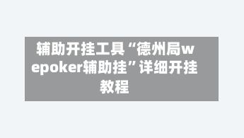 辅助开挂工具“德州局wepoker辅助挂”详细开挂教程-第3张图片