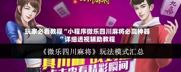玩家必看教程“小程序微乐四川麻将必赢神器”详细透视辅助教程-第2张图片