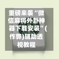 重磅来袭“微信麻将外卦神器下载安装”(作弊)辅助透视教程-第3张图片