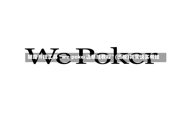 辅助开挂工具“we-poker透明挂教程”(透视)其实确实有挂-第3张图片