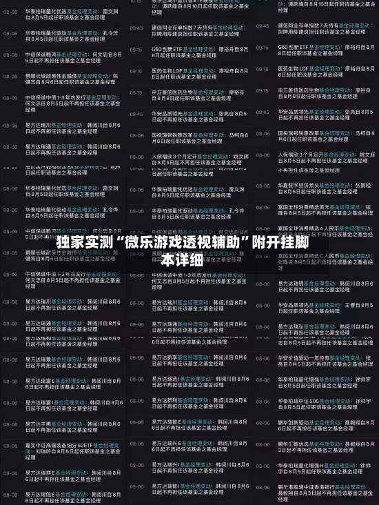 独家实测“微乐游戏透视辅助”附开挂脚本详细