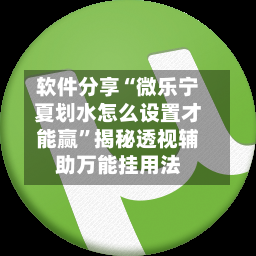 软件分享“微乐宁夏划水怎么设置才能赢”揭秘透视辅助万能挂用法-第2张图片