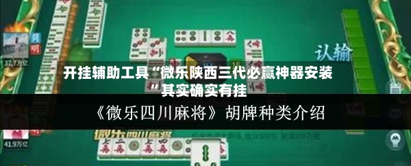 开挂辅助工具“微乐陕西三代必赢神器安装”其实确实有挂-第2张图片