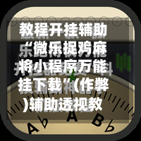 教程开挂辅助“微乐捉鸡麻将小程序万能挂下载”(作弊)辅助透视教程-第2张图片