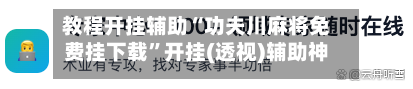 教程开挂辅助“功夫川麻将免费挂下载”开挂(透视)辅助神器-第2张图片