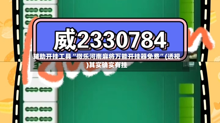 辅助开挂工具“微乐河南麻将万能开挂器免费	”(透视)其实确实有挂-第3张图片
