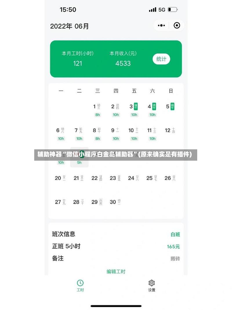 辅助神器“微信小程序白金岛辅助器”(原来确实是有插件)