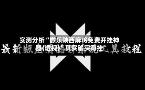 实测分析“微乐陕西麻将免费开挂神器(透视)”其实确实有挂