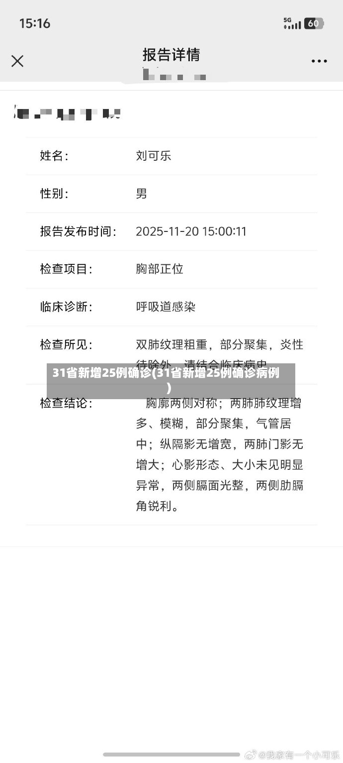 31省新增25例确诊(31省新增25例确诊病例)