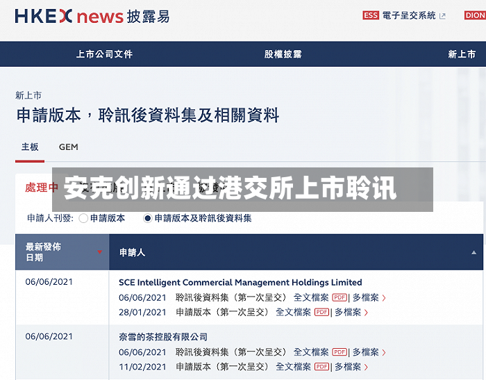 安克创新通过港交所上市聆讯