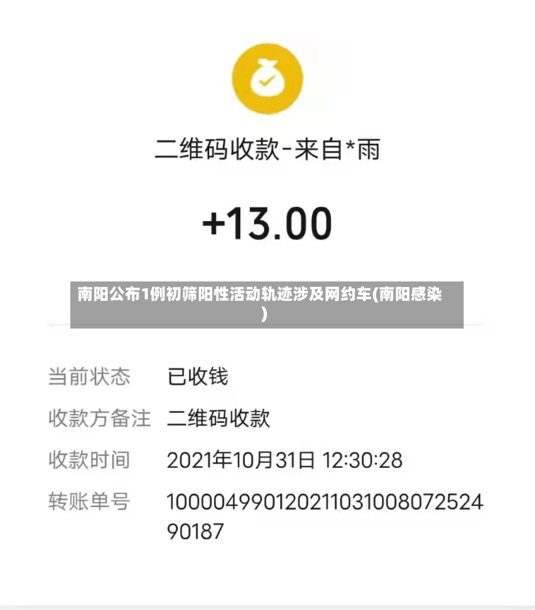 南阳公布1例初筛阳性活动轨迹涉及网约车(南阳感染)