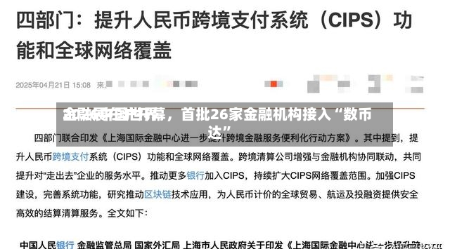 2026中国世界金融展在沪开幕，首批26家金融机构接入“数币达	”-第2张图片