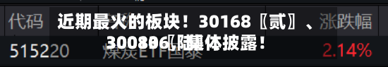近期最火的板块！30168〖贰〗、30080〖陆〗、300136，集体披露！-第2张图片