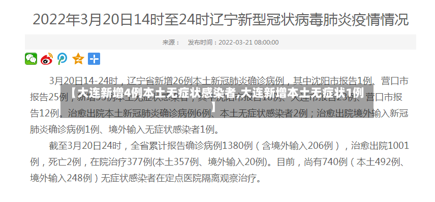 【大连新增4例本土无症状感染者,大连新增本土无症状1例】-第2张图片