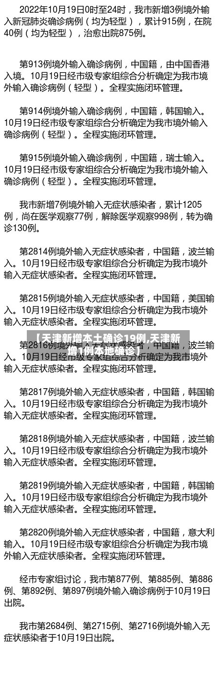 【天津新增本土确诊19例,天津新增1例本地确诊】-第2张图片