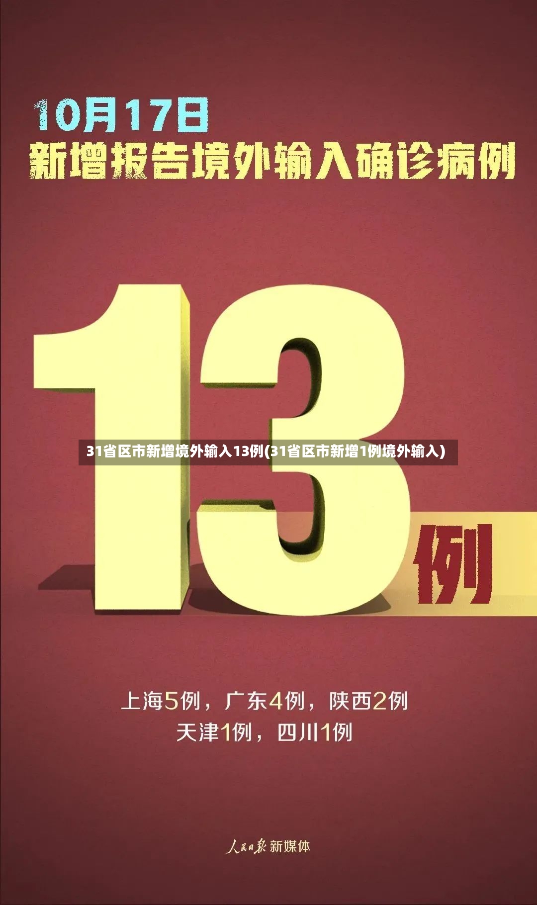 31省区市新增境外输入13例(31省区市新增1例境外输入)
