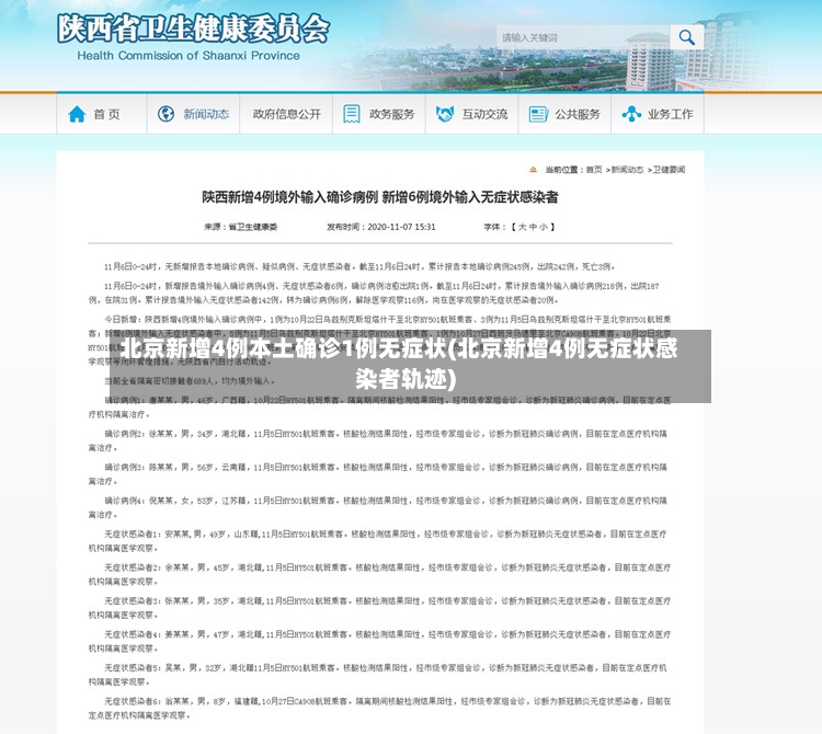 北京新增4例本土确诊1例无症状(北京新增4例无症状感染者轨迹)