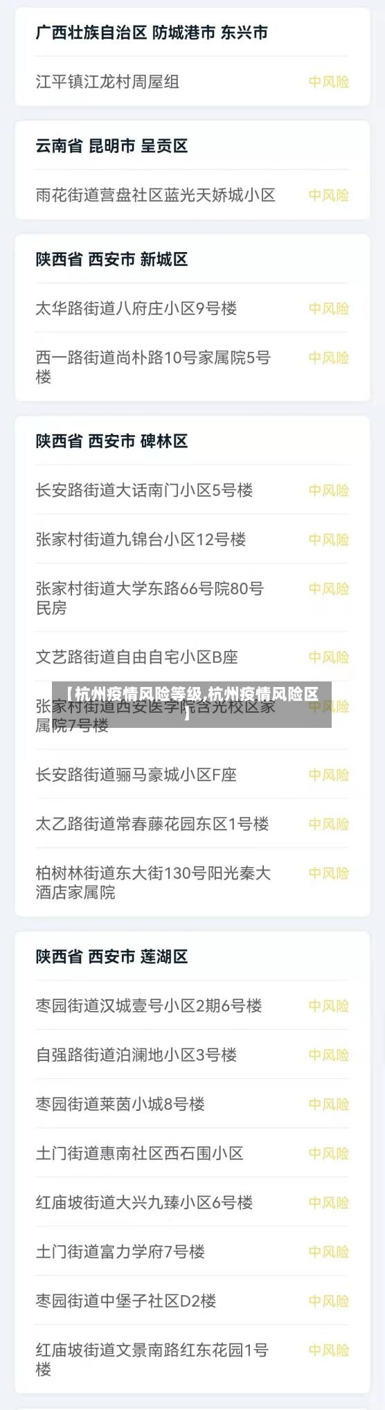 【杭州疫情风险等级,杭州疫情风险区】