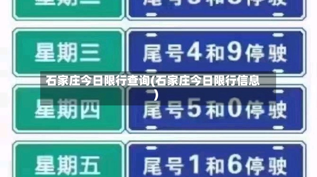 石家庄今日限行查询(石家庄今日限行信息)