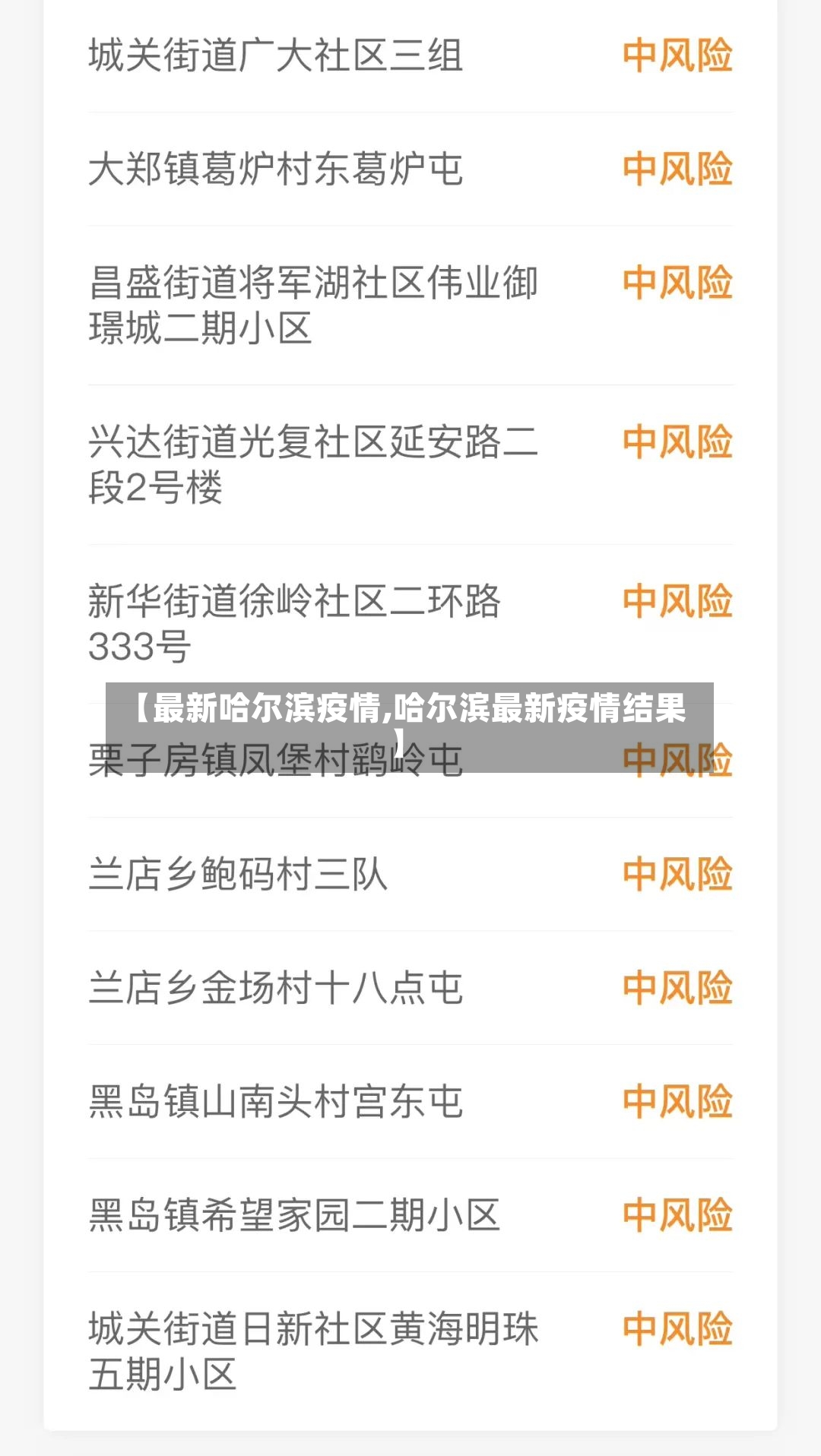 【最新哈尔滨疫情,哈尔滨最新疫情结果】-第3张图片