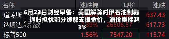 6月23日财经早餐：美国解除对伊石油制裁，通胀担忧部分缓解支撑金价，油价重挫超3%-第3张图片