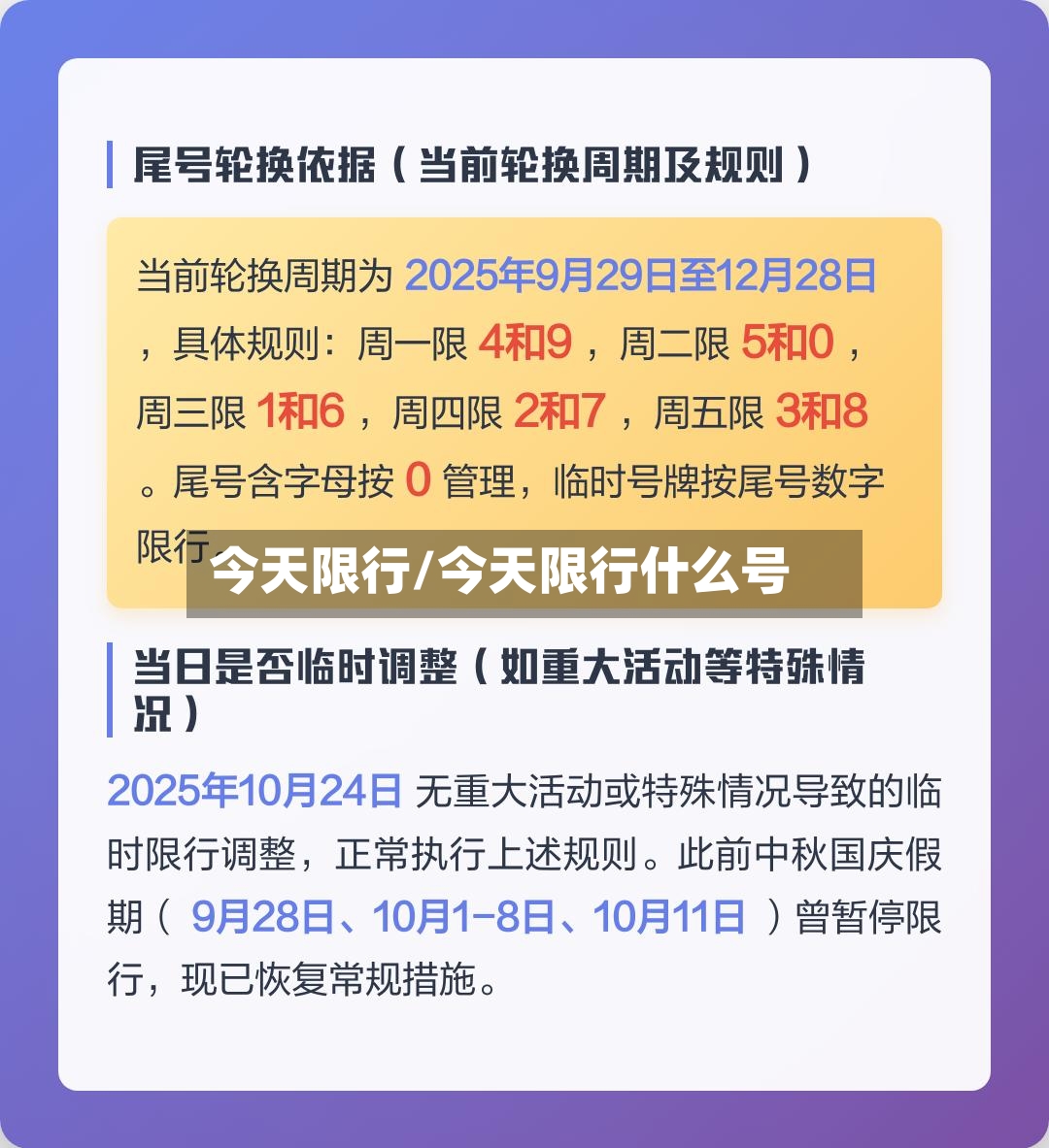 今天限行/今天限行什么号-第3张图片