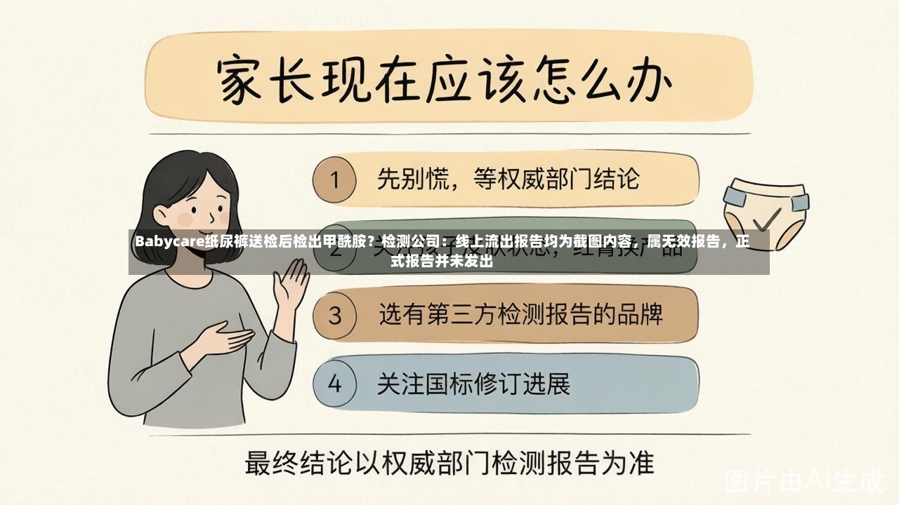 Babycare纸尿裤送检后检出甲酰胺？检测公司：线上流出报告均为截图内容，属无效报告，正式报告并未发出