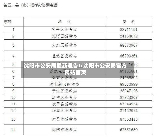 沈阳市公安局最新通告!/沈阳市公安局官方网站首页