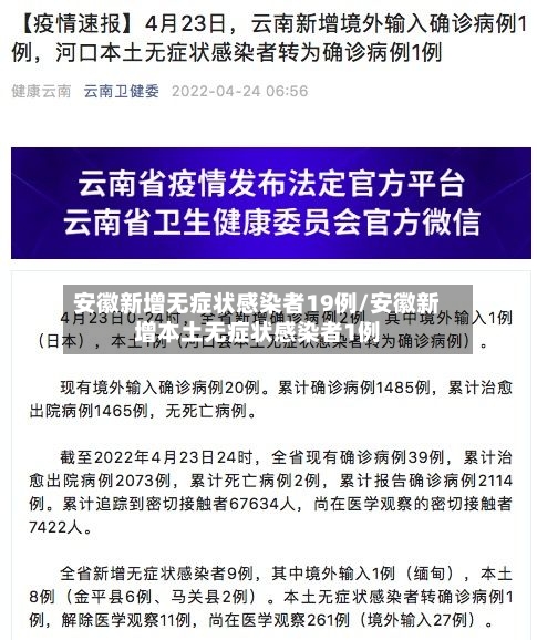 安徽新增无症状感染者19例/安徽新增本土无症状感染者1例-第2张图片