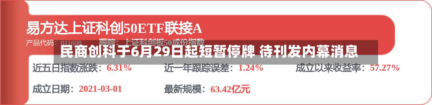 民商创科于6月29日起短暂停牌 待刊发内幕消息