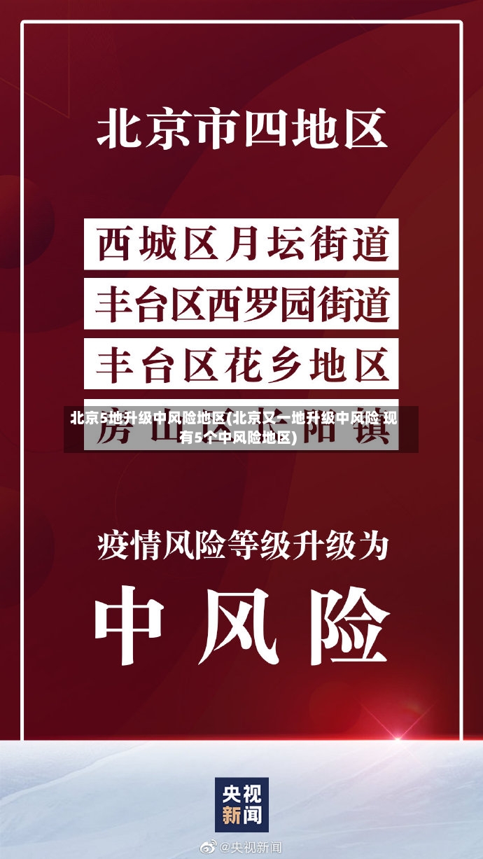 北京5地升级中风险地区(北京又一地升级中风险 现有5个中风险地区)