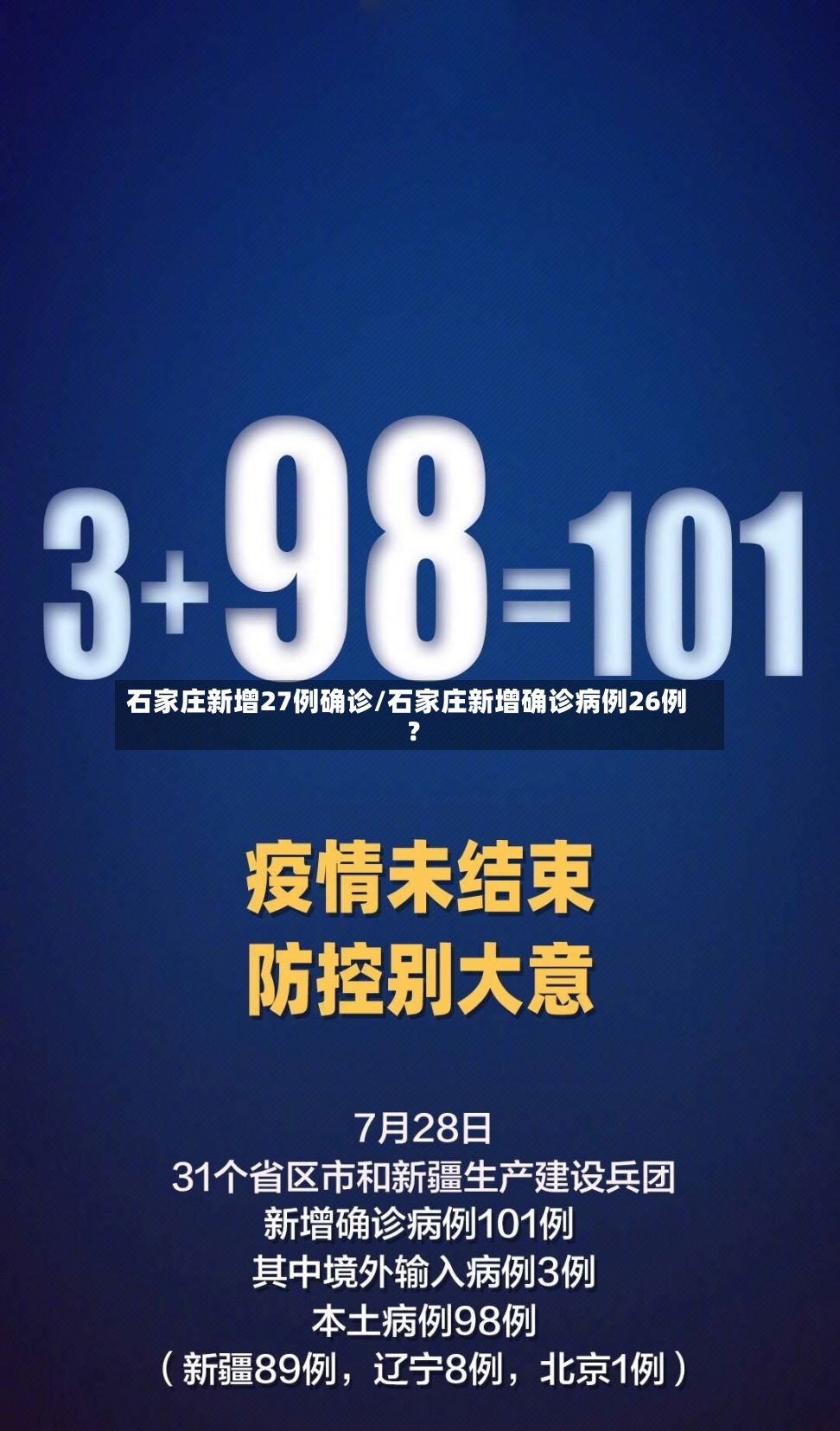 石家庄新增27例确诊/石家庄新增确诊病例26例?