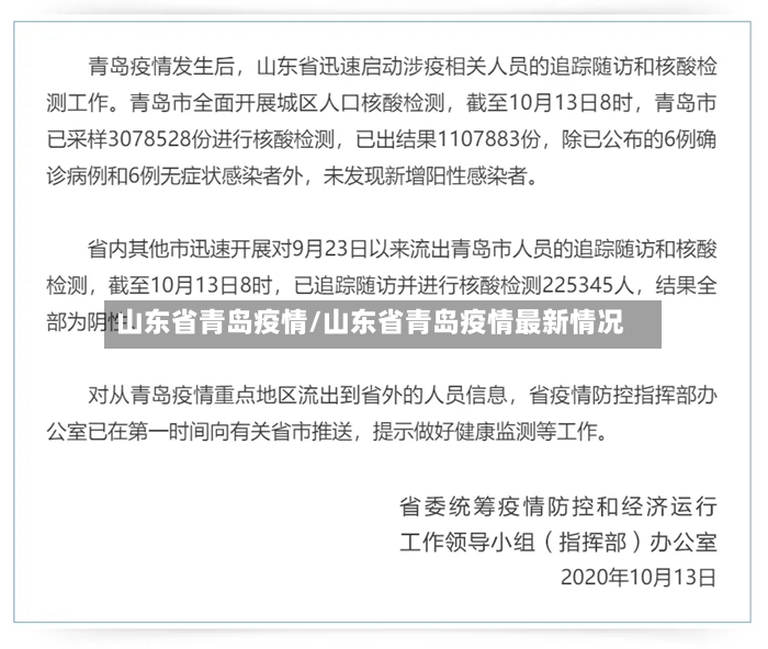 山东省青岛疫情/山东省青岛疫情最新情况