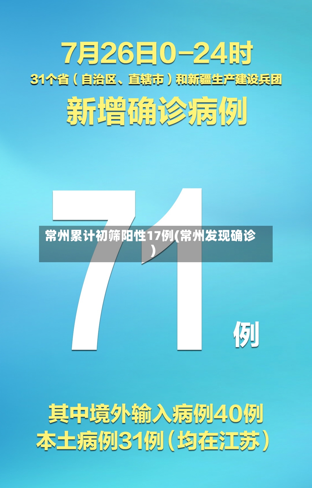 常州累计初筛阳性17例(常州发现确诊)-第2张图片